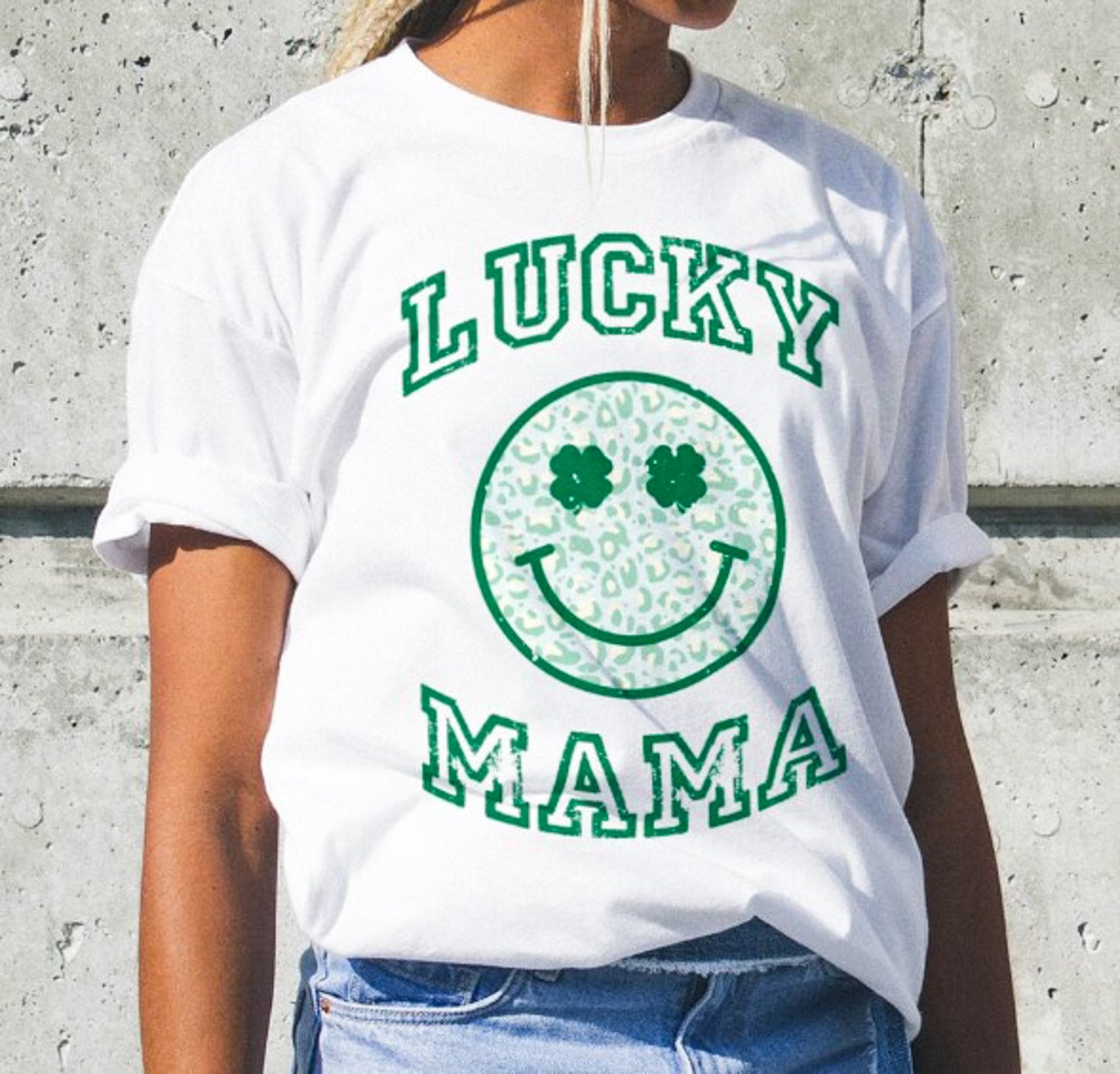 Lucky Mama With Smiley Face Tee