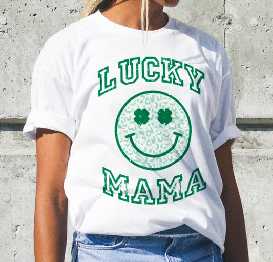 Lucky Mama With Smiley Face Tee