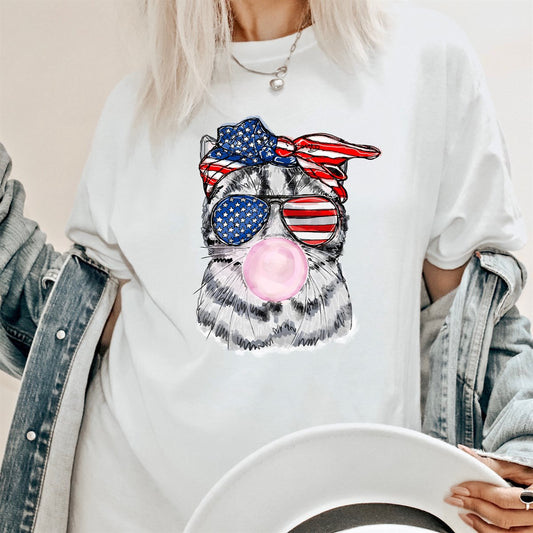 Patriotic Cat T-Shirt or Crew Sweatshirt