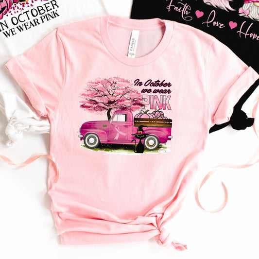 In October We Wear Pink With Truck Tee