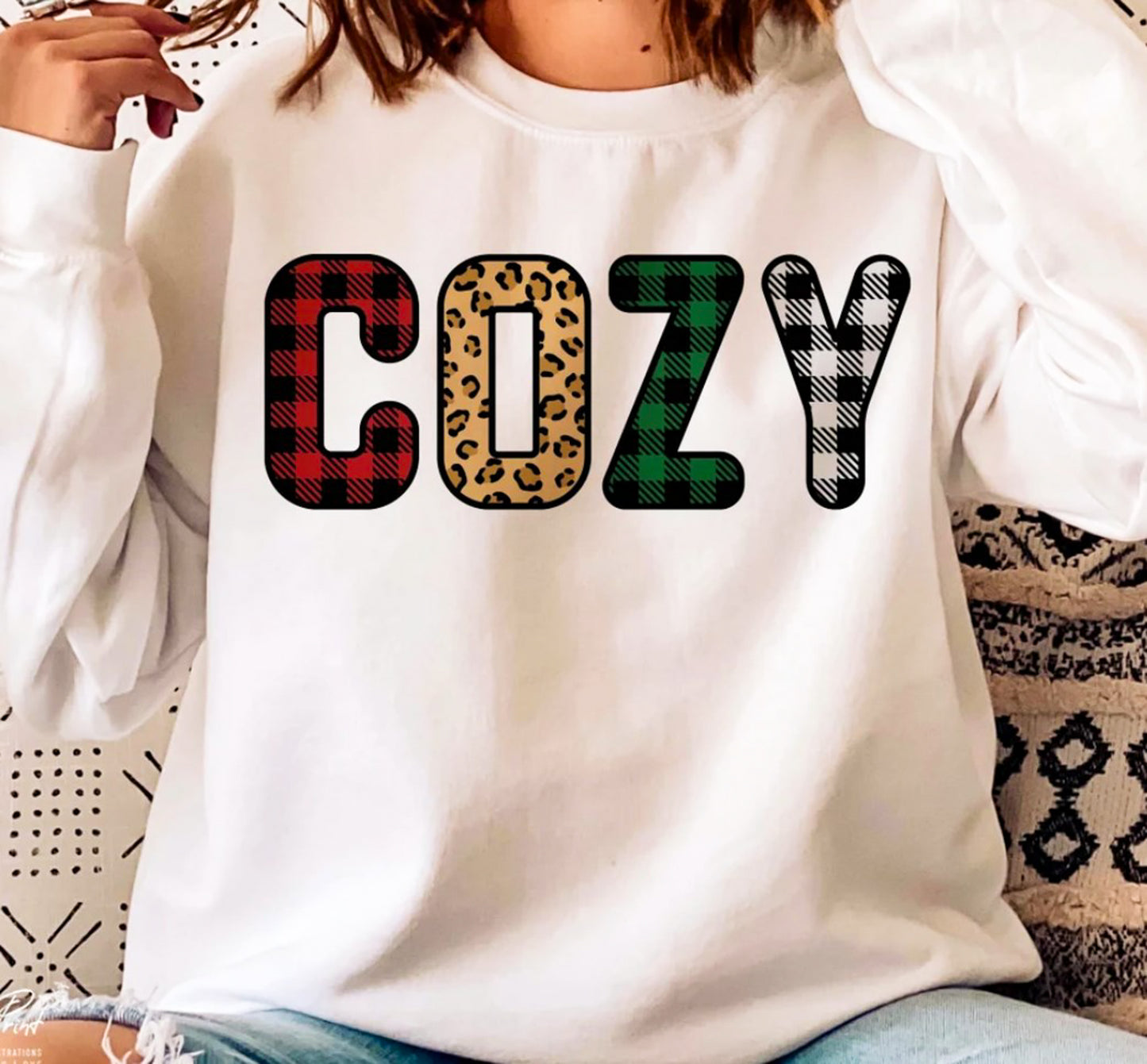 Cozy Buffalo Plaid Crew Sweatshirt