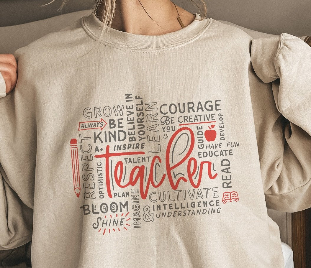 Teacher Subway Art Crew Sweatshirt