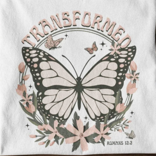 Transformed Butterfly Romans 12:2 Tee