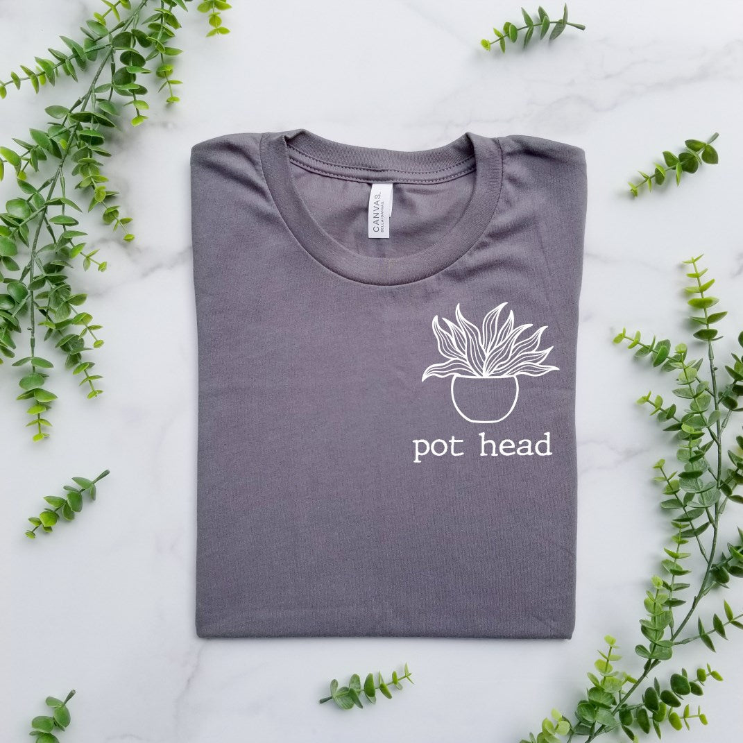 Pot Head Pocket Logo T-Shirt or Crew Sweatshirt