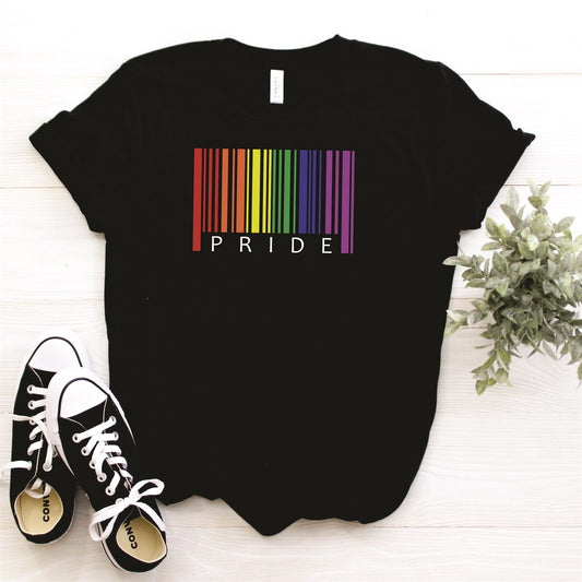 Pride Rainbow Barcode Tee