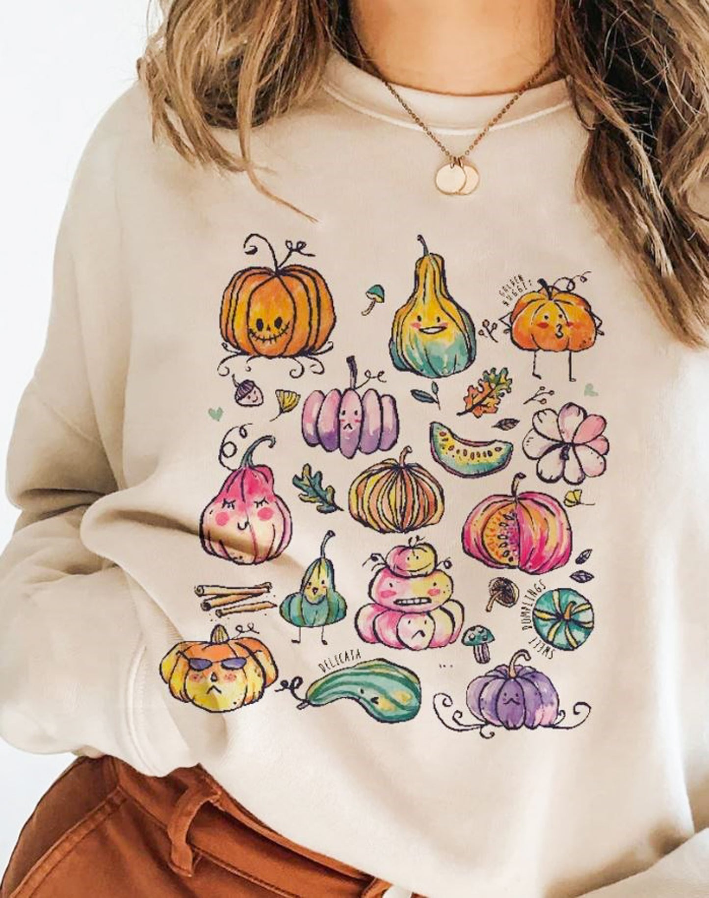 All The Pumpkin Shapes & Sizes Crew Sweatshirt