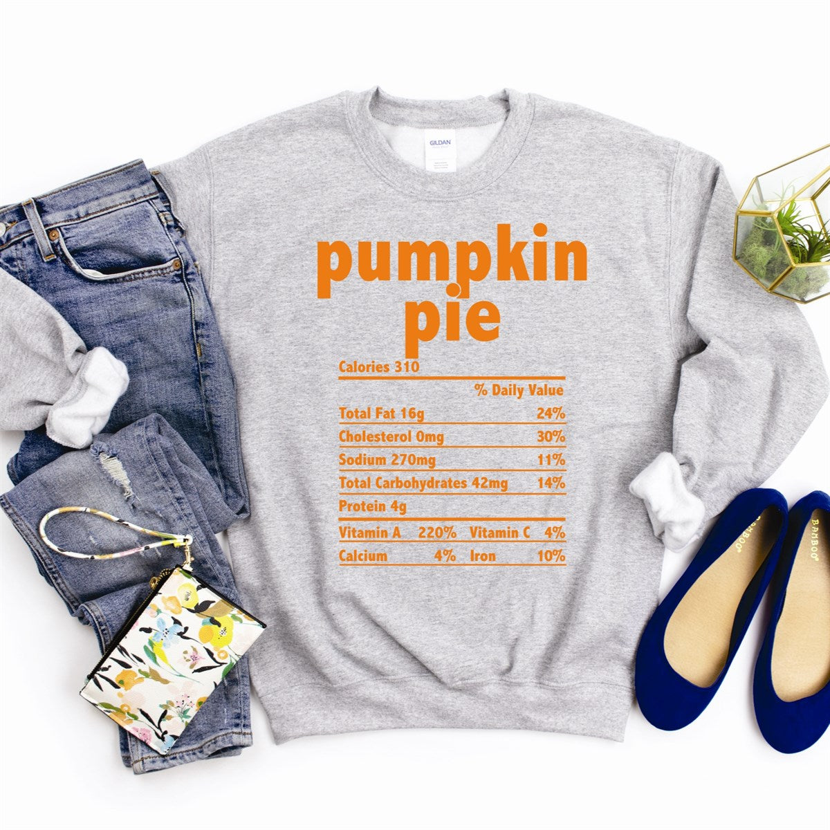 Pumpkin Pie Nutrition Facts Crew Sweatshirt