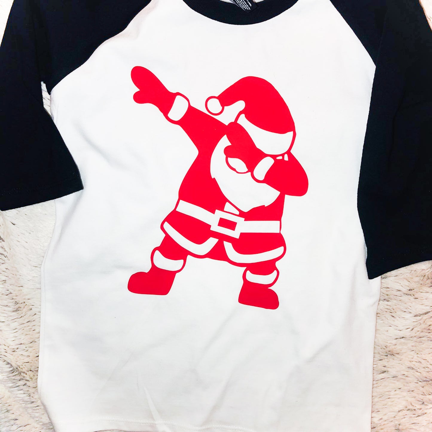 Dabbing Santa Youth Holiday Raglan