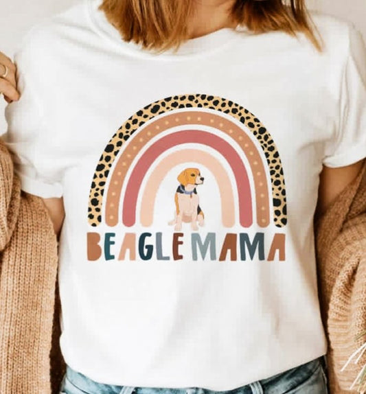 Beagle Mama Rainbow T-Shirt or Crew Sweatshirt