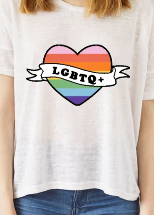 LGBTQ+ In Rainbow Heart Tee