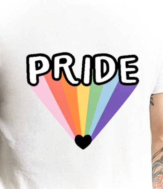 Pride Rainbow With Black Heart Tee