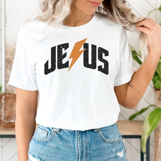 Jesus With Lightning Bolt Tee