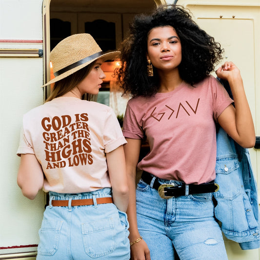 God Is Greater Than The Highs And Lows Front/Back Tee