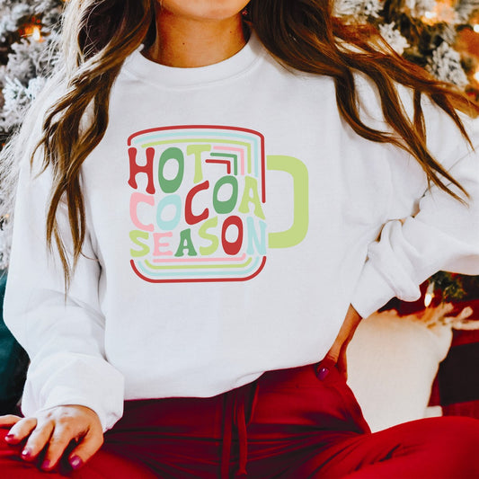 Hot Cocoa Season In Mug Crew Sweatshirt