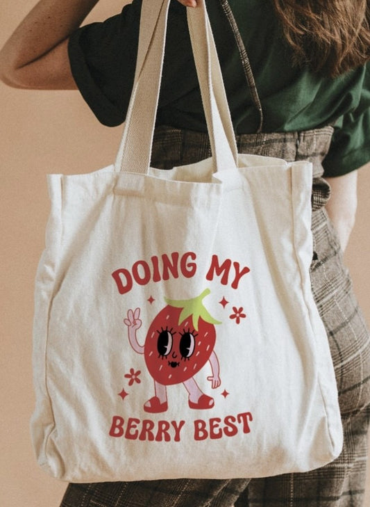Doing My Berry Best Canvas Bag