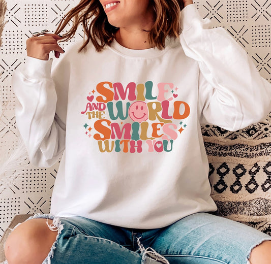 Smile And The World Smiles With You Crew Sweatshirt