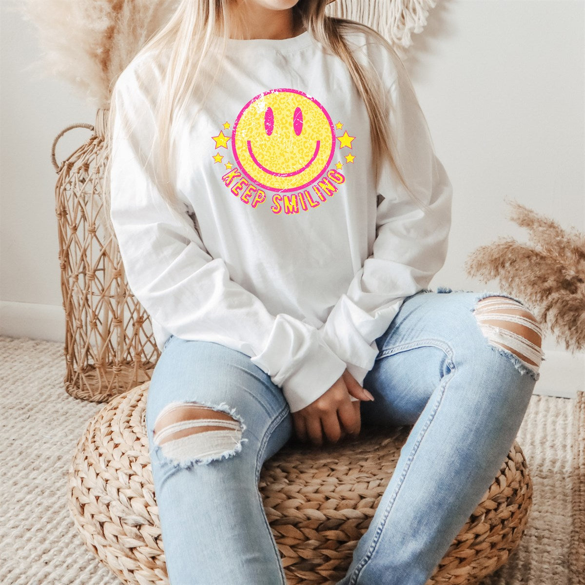 Keep Smiling Long Sleeve Tee