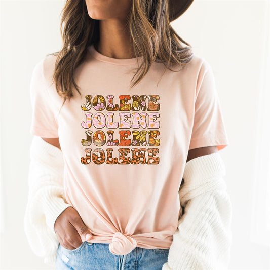 Jolene Retro Patterned Stacked T-Shirt or Crew Sweatshirt