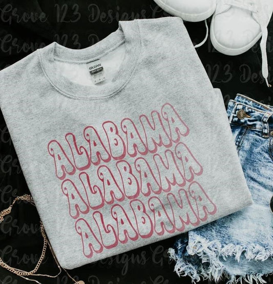 Retro Wavy Custom Name Crews