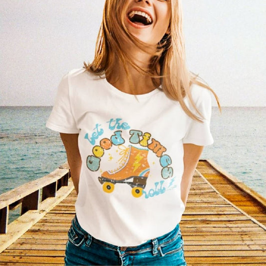 Let The Good Times Roll Roller Skate Tee