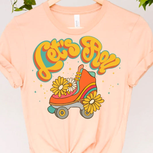 Let's Roll Roller Skate Tee