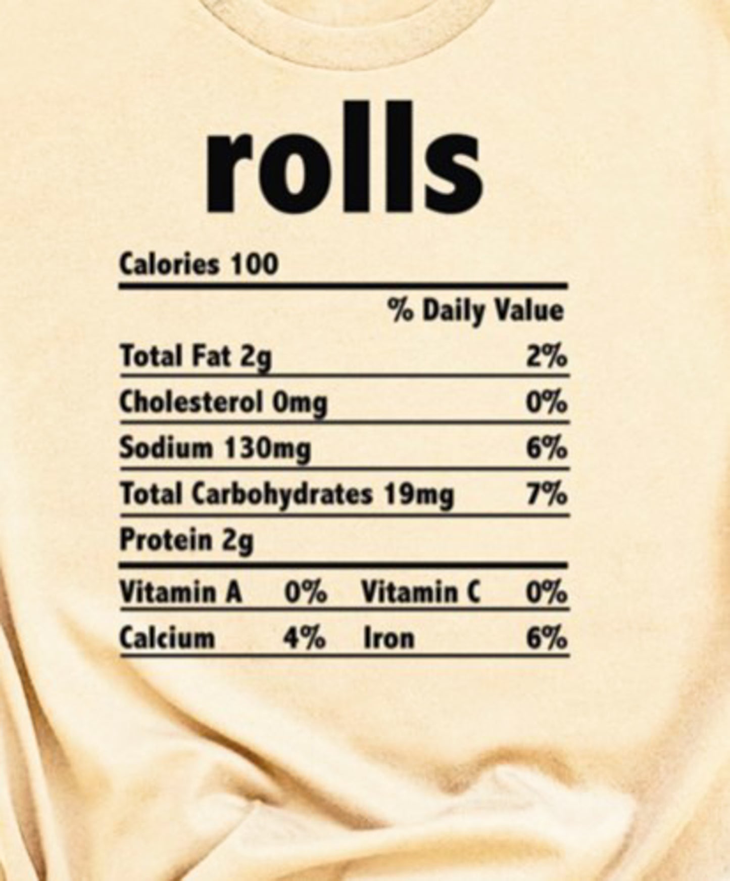 Rolls Nutrition Facts Crewneck