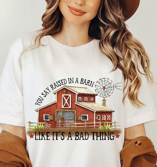 You Say Raised In A Barn Like It's A Bad Thing Tee