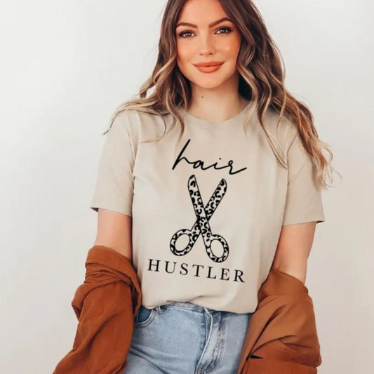 Hair Hustler Cheetah Print Shears Tee