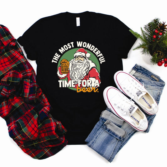 The Most Wonderful Time For A Beer Santa Tee