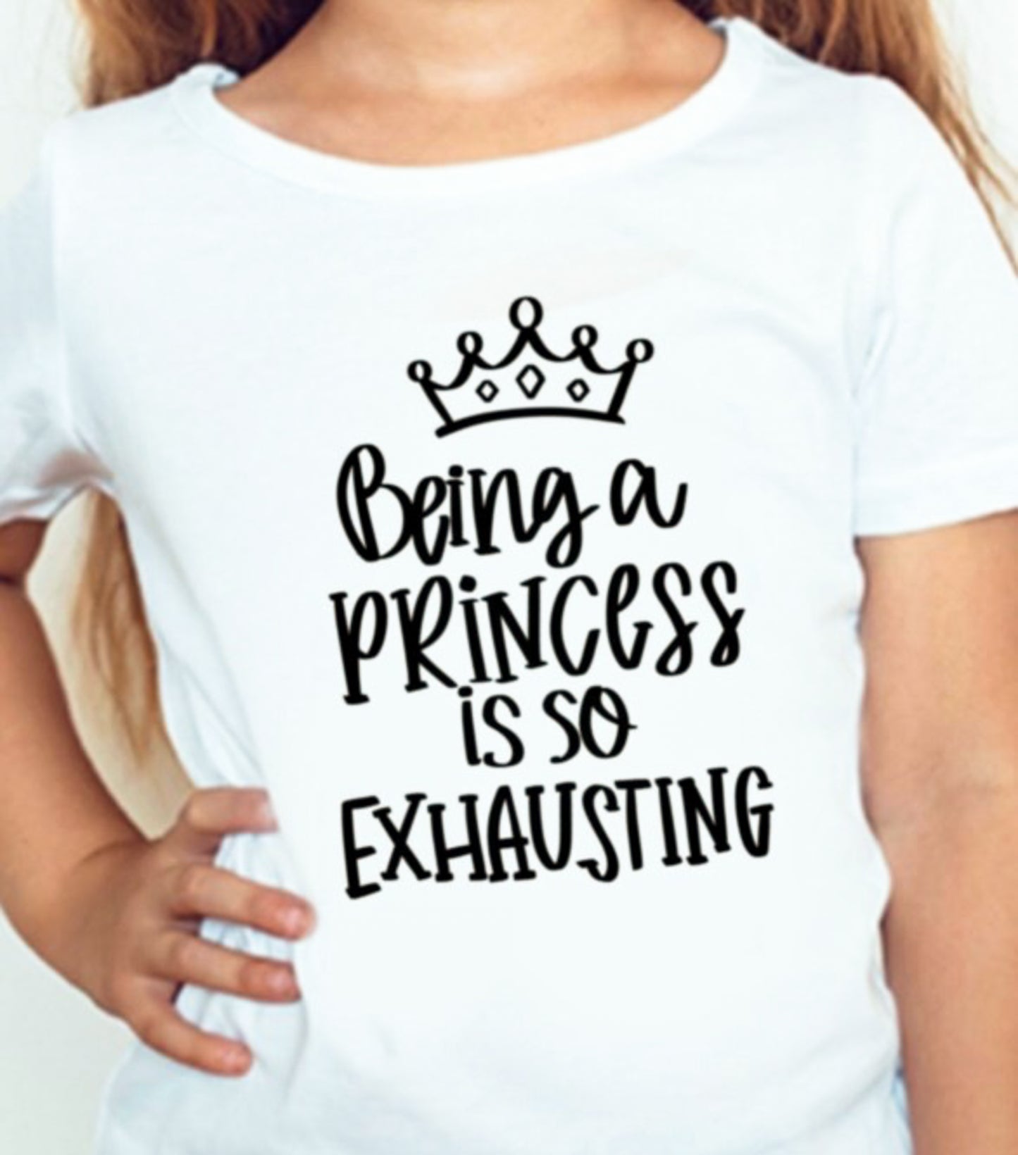 Being A Princess Is So Exhausting Black Print Tee