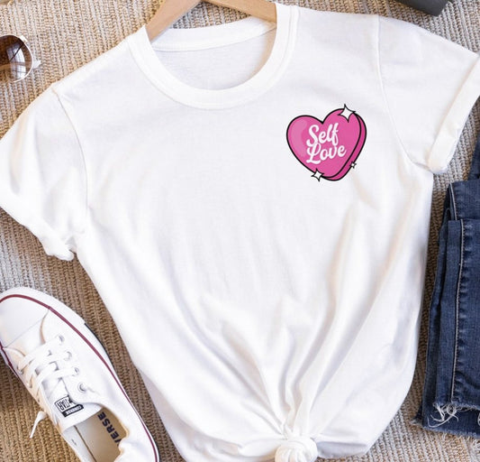 Self Love Heart Pocket Logo Tee