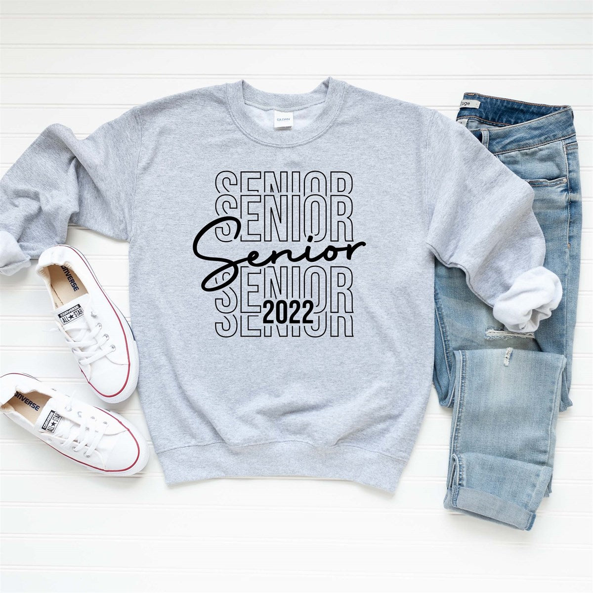 Senior Stacked 2022 Crew Sweatshirt