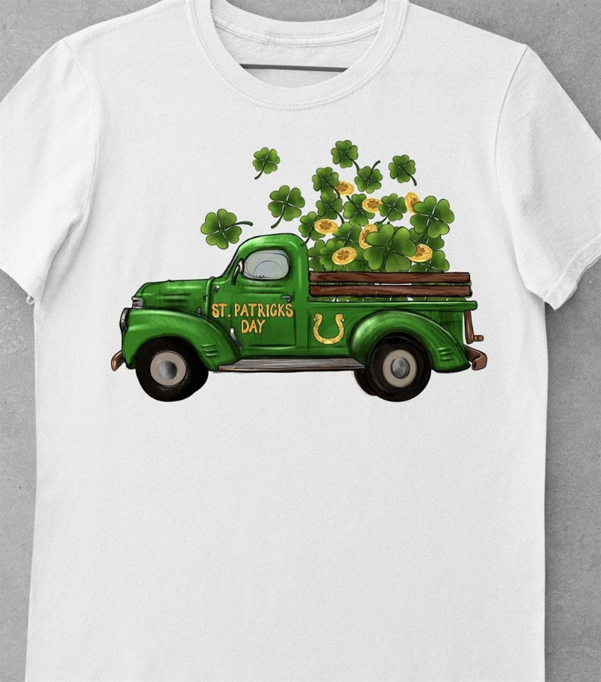 St. Patrick's Day Truck With Clovers Tee