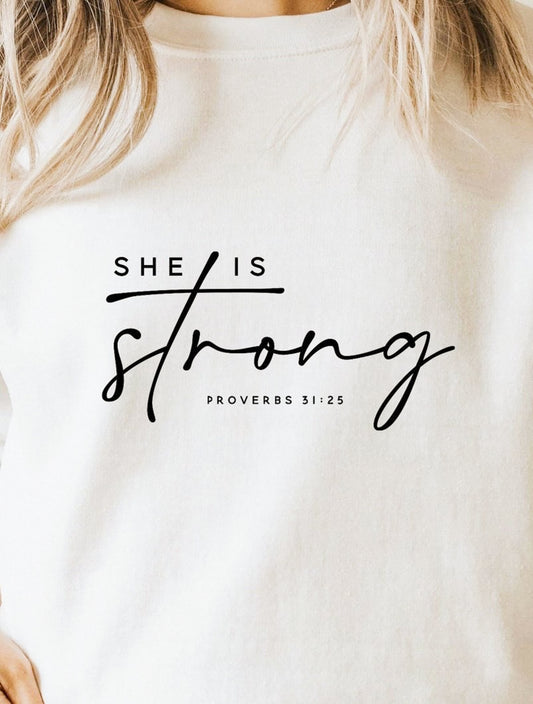 She Is Strong Proverbs 31:25 Tee