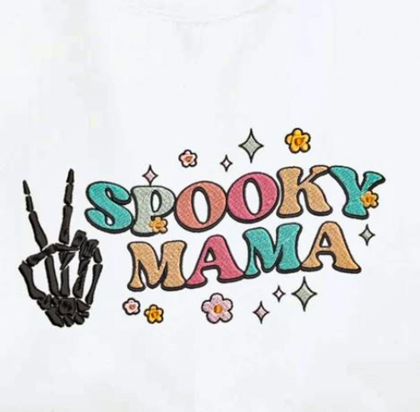 Spooky Mama Embroidered Crew Sweatshirt