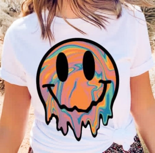 Paint Drip Smiley Face Tee