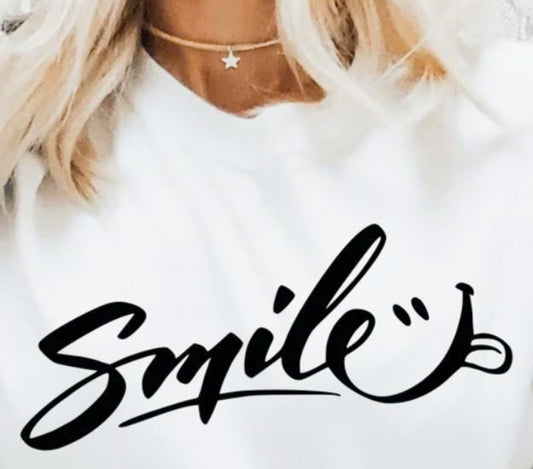 Smile With Tongue Sticking Out Crew Sweatshirt