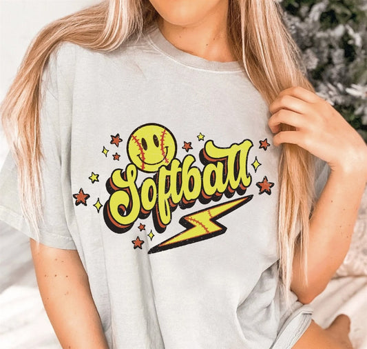 Softball With Lightning Bolt Tee