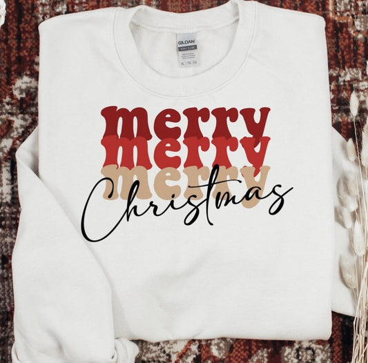 Merry (Stacked) Christmas Crew Sweatshirt