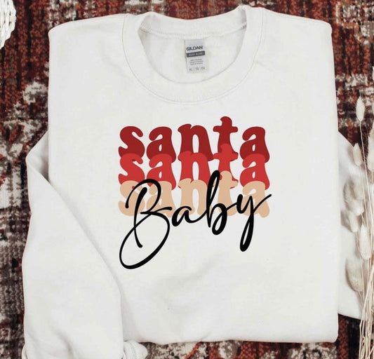 Santa (Stacked) Baby Crew Sweatshirt
