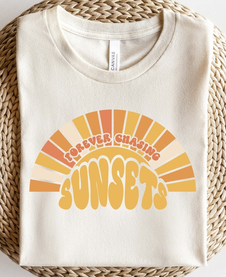 Forever Chasing Sunsets T-Shirt or Crew Sweatshirt