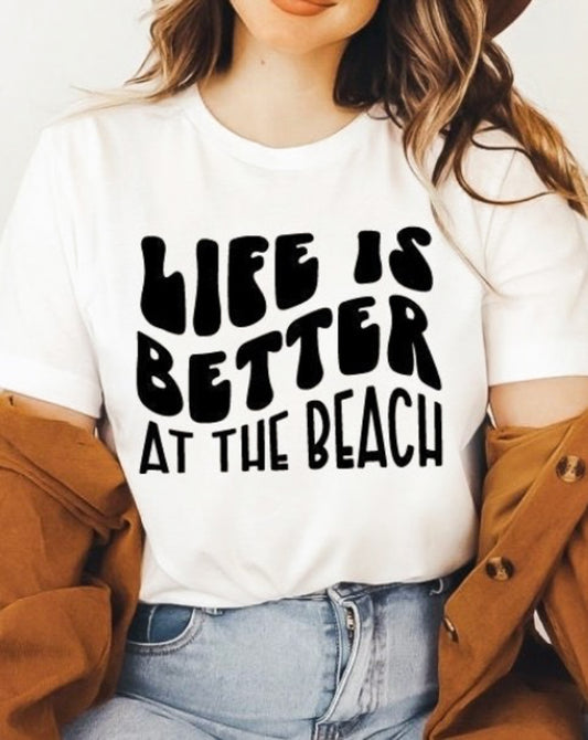 Retro Life Is Better At The Beach T-Shirt or Crew Sweatshirt