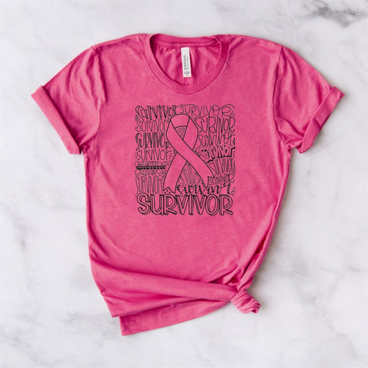 Breast Cancer Survivor Typography Tee