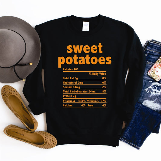 Sweet Potatoes Nutrition Facts Crew Sweatshirt