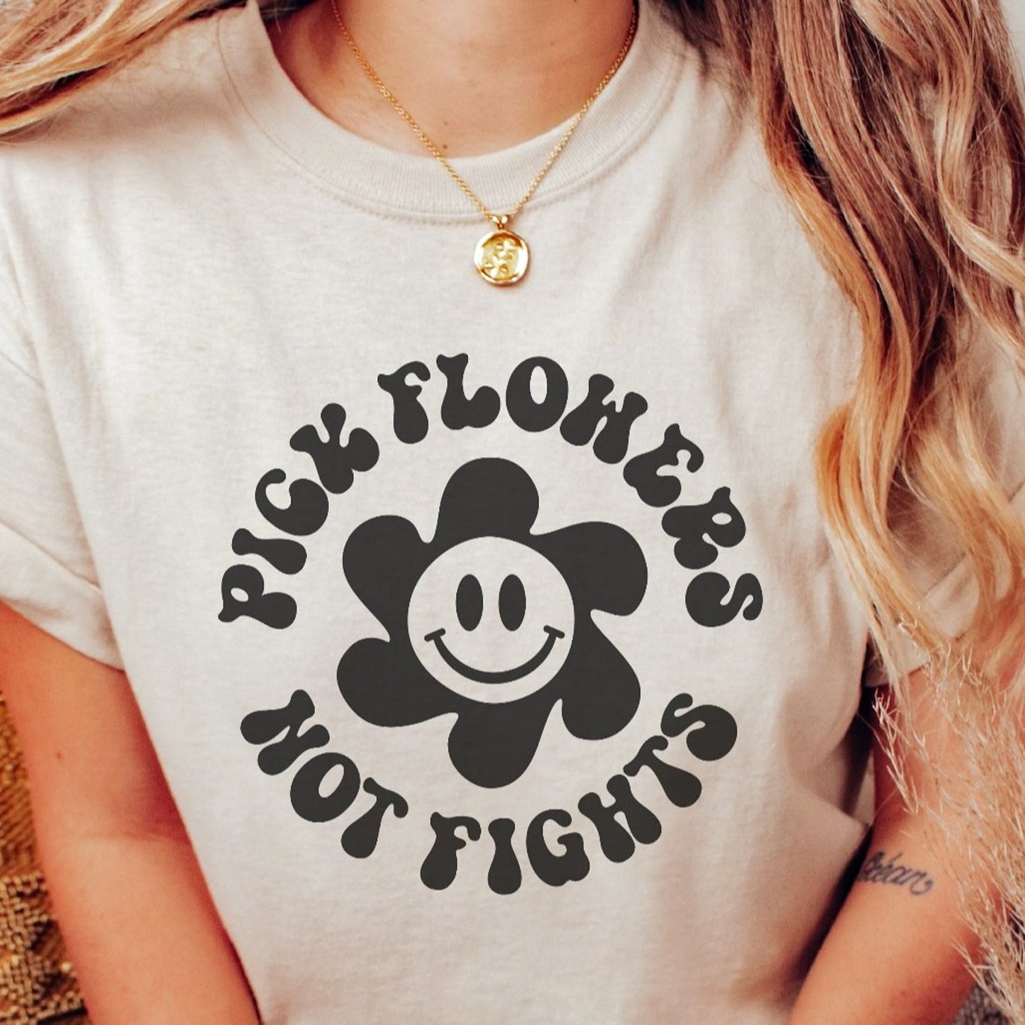 Pick Flowers Not Fights Tee