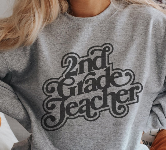 2nd Grade Teacher Crew Sweatshirt