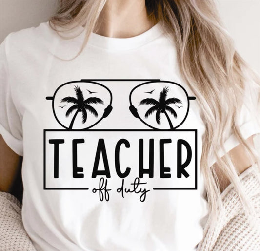 Teacher Off Duty With Sunglasses Tee