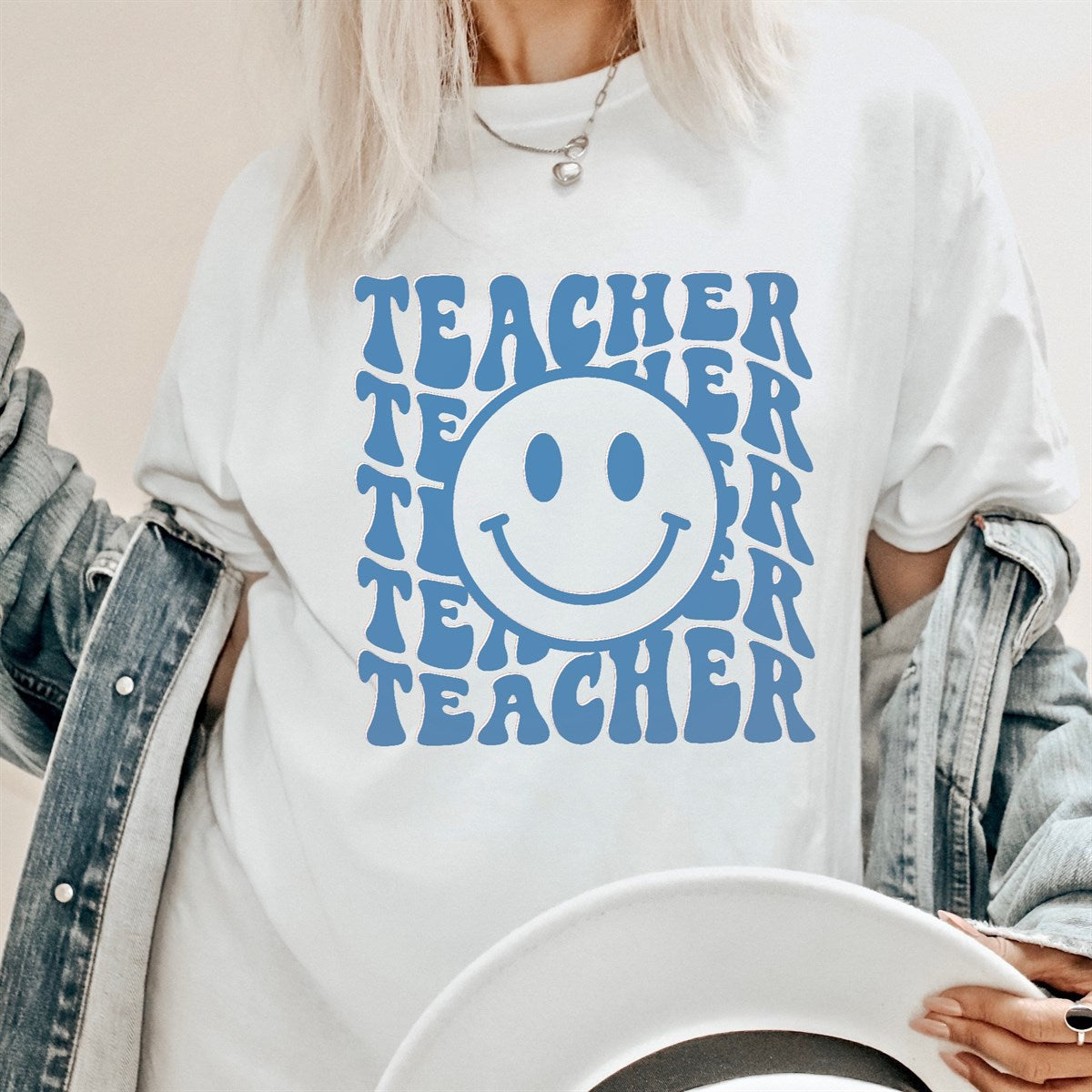 Teacher Teacher Teacher Smiley Face Tee