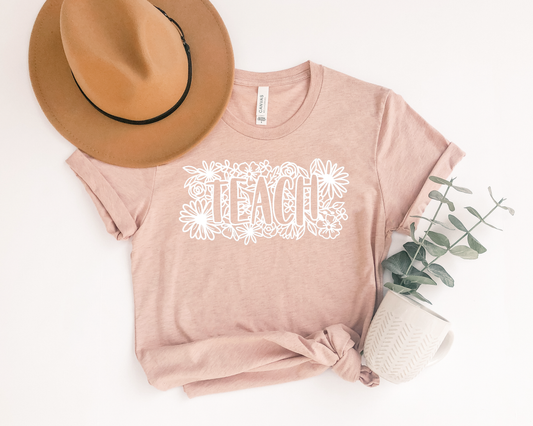 Teach Floral Tee