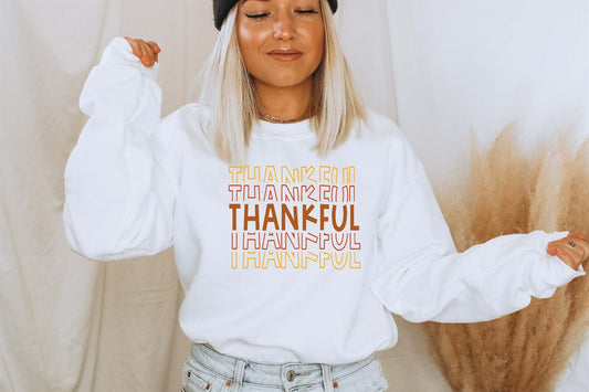 Thankful Retro Stacked Sweatshirt